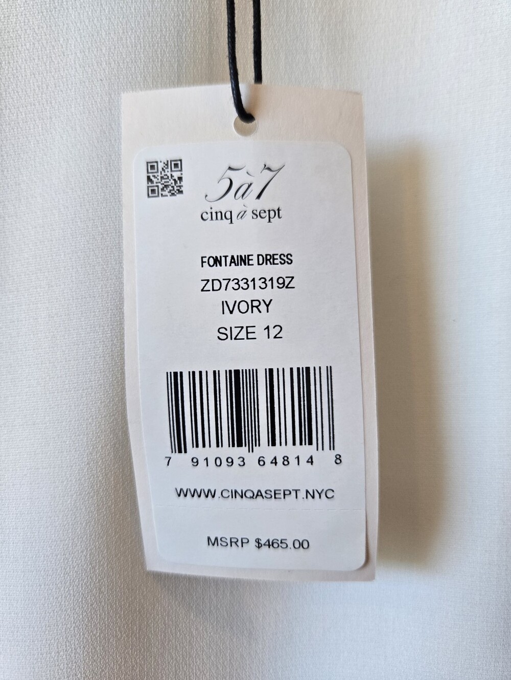 CINQ À SEPT 'Fontaine' Crepe Front-Overlay Flounce Mini-Dress, Ivory - Picture 7 of 7